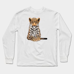 Cute Leopard Drawing Long Sleeve T-Shirt